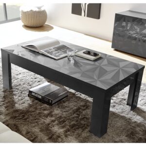 Arlon High Gloss Rectangular Coffee Table In Grey
