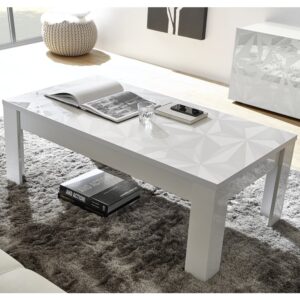 Arlon High Gloss Rectangular Coffee Table In White