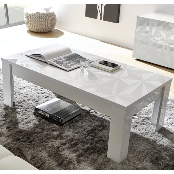 Arlon High Gloss Rectangular Coffee Table In White