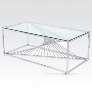 Carpi Clear Glass Coffee Table With Chrome Frame