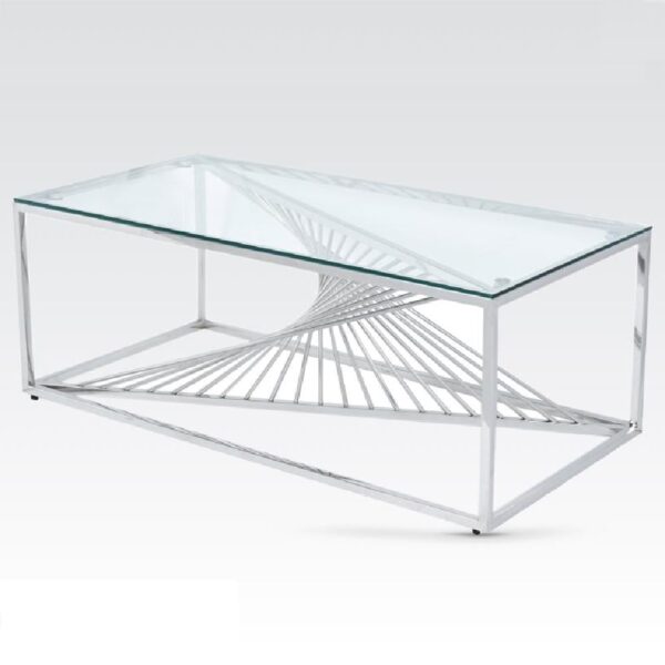 Carpi Clear Glass Coffee Table With Chrome Frame