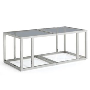 Lincoln Tinted Glass Coffee Table With Stainless Steel Frame