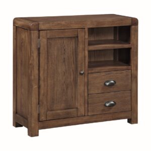 Ontario Wooden TV Sideboard With 2 Drawers In Dark Oak