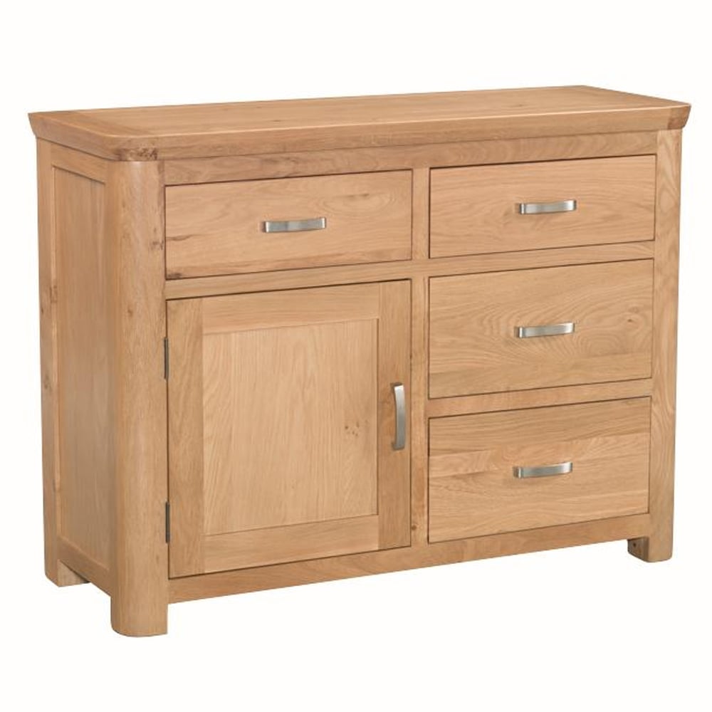 Empire Wooden Sideboard With 1 Door 4 Drawers In Oak