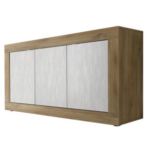 Taylor Wooden Sideboard With 3 Doors In Mercure And White