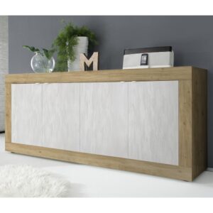 Taylor Wooden Sideboard With 4 Doors In Cadiz And White