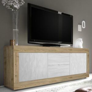 Taylor Wooden TV Sideboard 2 Doors 2 Drawers In Cadiz And White