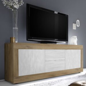 Taylor Wooden TV Sideboard 2 Doors 2 Drawers In Mercure And White