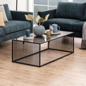 Surf Wooden And Glass Coffee Table In Black Izmir